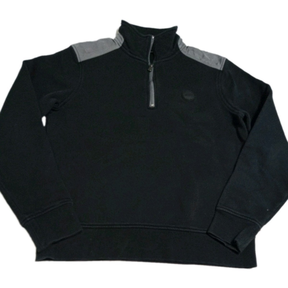 Pre owned Men's Michael Kors  1/4 Zip Black with Gray Pullover Sweater Size S